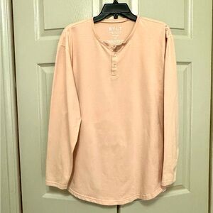 BYLT Basics Henley Drop Cut Long Sleeve Shirt